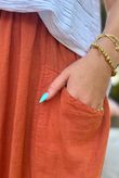 Sandbar Linen Blend Bloom Barrel Pant Rust Due approx 1 week